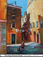 Fleeting Moment-Rome, Oil on Canvas